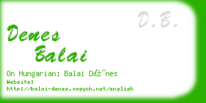 denes balai business card